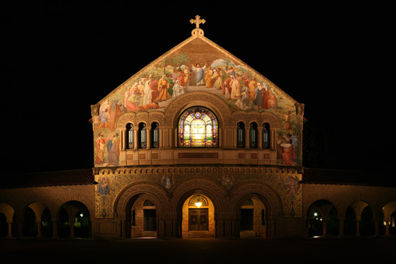 Stanford Memorial Church at Night, 83MP image